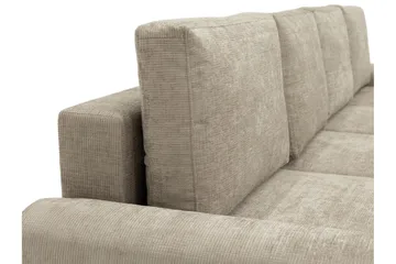Bella Bäddsoffa Dubbeldivan 4-sits i Plysch - Grå - Möbler - Vardagsrum - Bäddsoffor - U bäddsoffa