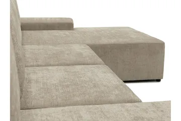 Bella Bäddsoffa Dubbeldivan 4-sits i Plysch - Grå - Möbler - Vardagsrum - Bäddsoffor - U bäddsoffa