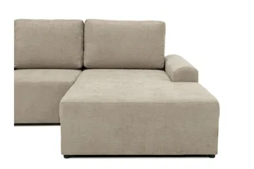Bella Bäddsoffa Dubbeldivan 4-sits i Plysch - Grå - Möbler - Vardagsrum - Bäddsoffor - U bäddsoffa
