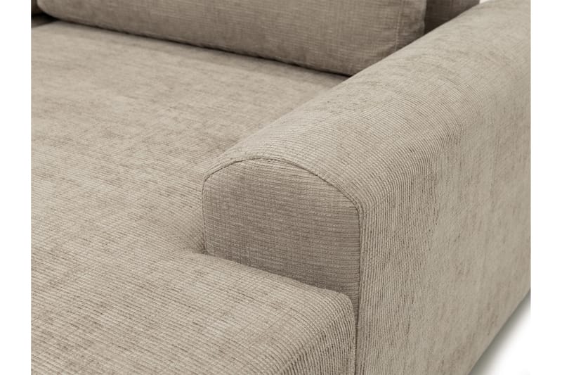 Bella Bäddsoffa Dubbeldivan 4-sits i Plysch - Grå - Möbler - Vardagsrum - Bäddsoffor - U bäddsoffa