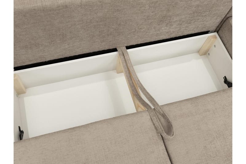 Bella Bäddsoffa Dubbeldivan 4-sits i Plysch - Beige - Möbler - Vardagsrum - Bäddsoffor - U bäddsoffa