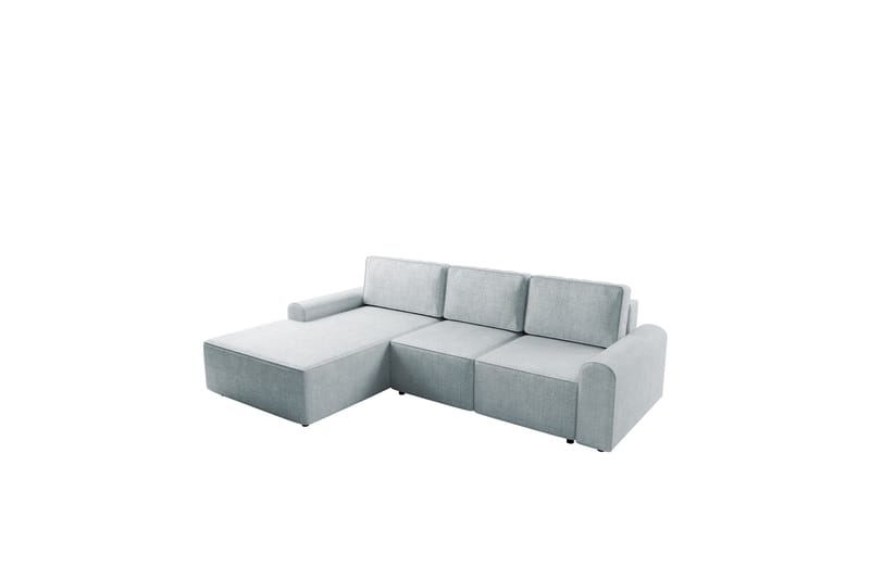 Bella Bäddsoffa med Divan 3-sits i Plysch - Grå - Möbler - Vardagsrum - Bäddsoffor