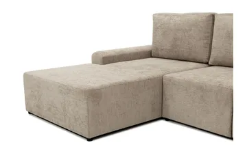 Bella Bäddsoffa med Divan 3-sits i Plysch - Grå - Möbler - Vardagsrum - Bäddsoffor