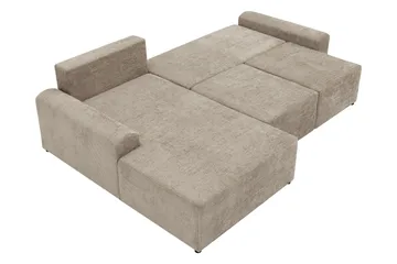 Bella Bäddsoffa med Divan 3-sits i Plysch - Grå - Möbler - Vardagsrum - Bäddsoffor