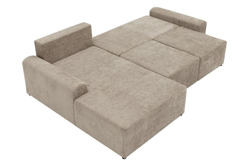 Bella Bäddsoffa med Divan 3-sits i Plysch - Grå - Möbler - Vardagsrum - Bäddsoffor