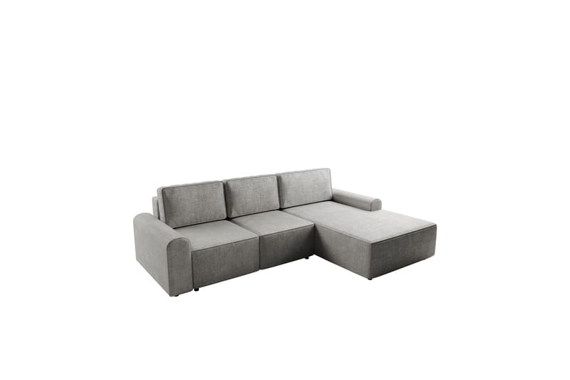 Bella Bäddsoffa med Divan 3-sits i Plysch - Grå - Möbler - Vardagsrum - Bäddsoffor