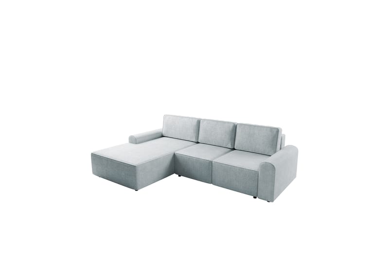 Bella Bäddsoffa med Divan 3-sits i Plysch - Grå - Möbler - Vardagsrum - Bäddsoffor