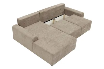 Bella Bäddsoffa med Divan 3-sits i Plysch - Grå - Möbler - Vardagsrum - Bäddsoffor