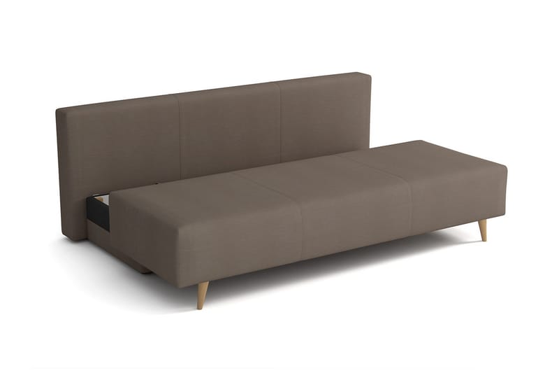Bella Längsbäddad Bäddsoffa 142x200 cm med Förvaring i Tyg - Grå - Möbler - Vardagsrum - Bäddsoffor - 4-sits bäddsoffa