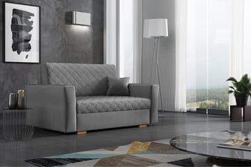 Bensbyn 2-sits Bäddsoffa 115x196 cm Bäddbar Diamantsydd i Sammet - Grå - Möbler - Vardagsrum - Bäddsoffor