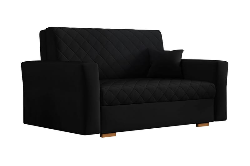 Bensbyn 2-sits Bäddsoffa 115x196 cm Bäddbar Rutmönster i Tyg, Svart