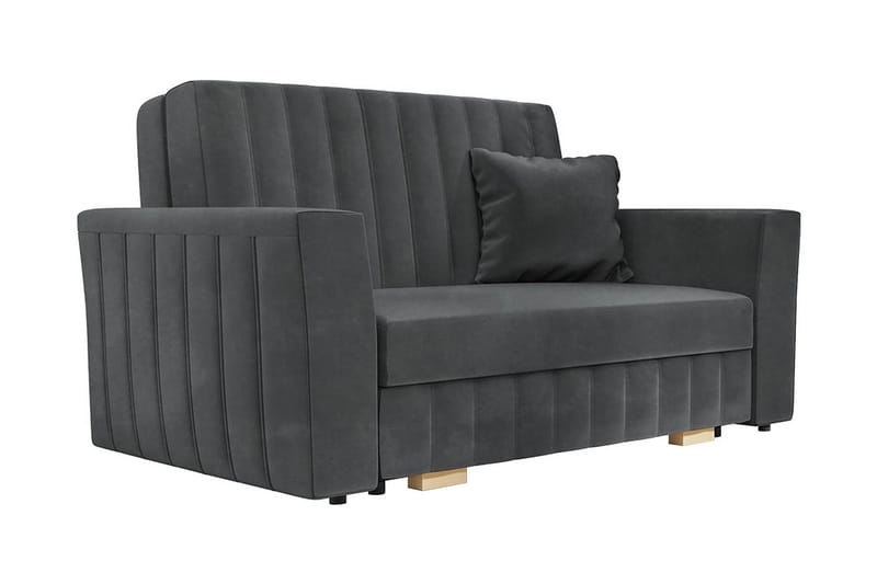 Bensbyn 2-sits Bäddsoffa 132x196 cm Bäddbar Vertikalt Sydd i Tyg - Grå - Möbler - Vardagsrum - Bäddsoffor