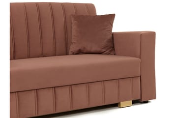 Bensbyn 2-sits Bäddsoffa 132x196 cm Bäddbar Vertikalt Sydd i Tyg - Grå - Möbler - Vardagsrum - Bäddsoffor