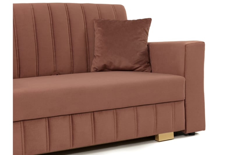 Bensbyn 2-sits Bäddsoffa 132x196 cm Bäddbar Vertikalt Sydd i Tyg - Grå - Möbler - Vardagsrum - Bäddsoffor