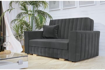 Bensbyn 2-sits Bäddsoffa 132x196 cm Bäddbar Vertikalt Sydd i Tyg - Grå - Möbler - Vardagsrum - Bäddsoffor