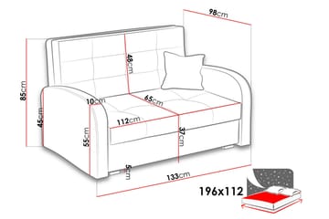 Bensbyn 2-sits Framåtbäddad Bäddsoffa 112x196 cm med Förvaring i Tyg - Gul - Möbler - Vardagsrum - Bäddsoffor