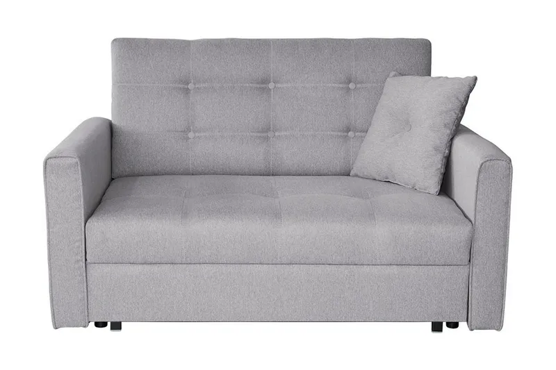 Bensbyn 2-sits Utdragbar Bäddsoffa 112x196 cm med Förvaring i Tyg, Grå