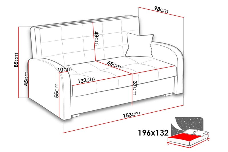 Bensbyn Bäddsoffa 153x98x85 cm - Turkos - Möbler - Vardagsrum - Bäddsoffor