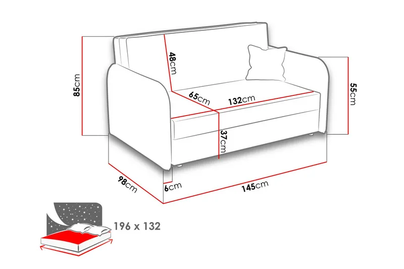 Bensbyn Bäddsoffa - Blå - Möbler - Vardagsrum - Bäddsoffor - 2-sits bäddsoffa