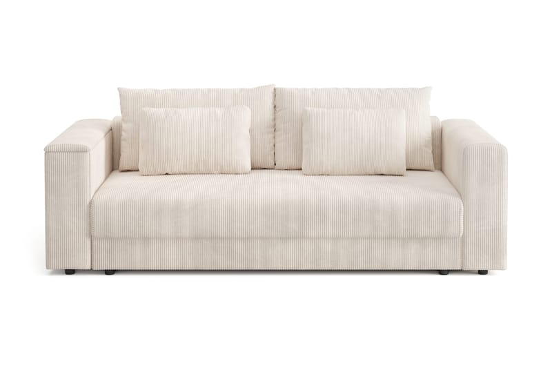Bergen Extra djup 3-sits Bäddsoffa med Bäddmadrass i Latex och Tvättbar klädsel, Beige