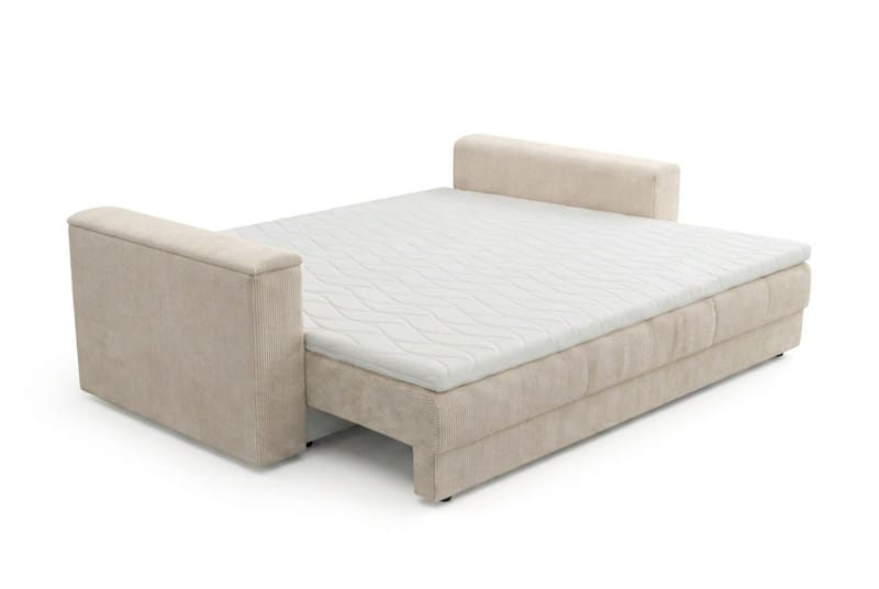 Bergen Extra djup 3-sits Bäddsoffa med Bäddmadrass i Latex och Tvättbar klädsel - Beige - Möbler - Vardagsrum - Bäddsoffor - 3-sits bäddsoffa
