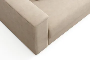 Bergen Extra djup 3-sits Bäddsoffa med Bäddmadrass i Memoryskum och Tvättbar klädsel - Beige - Möbler - Vardagsrum - Bäddsoffor - 3-sits bäddsoffa