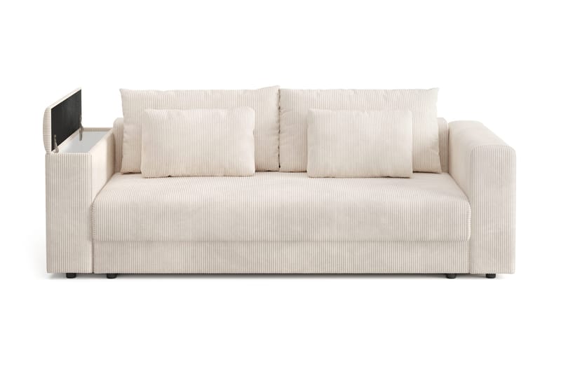 Bergen Extra djup 3-sits Bäddsoffa med Bäddmadrass i Polyesterskum och Tvättbar klädsel - Beige - Möbler - Vardagsrum - Bäddsoffor - 3-sits bäddsoffa