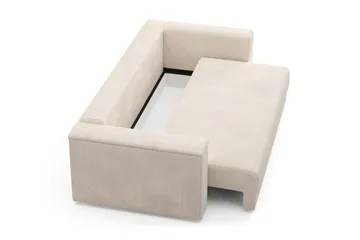 Bergen Extra djup 3-sits Bäddsoffa med Bäddmadrass i Polyesterskum och Tvättbar klädsel - Beige - Möbler - Vardagsrum - Bäddsoffor - 3-sits bäddsoffa