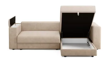 Bergen Extra djup 3-sits Bäddsoffa med Divan och Bäddmadrass i Polyesterskum och Tvättbar klädsel - Beige - Möbler - Vardagsrum - Bäddsoffor