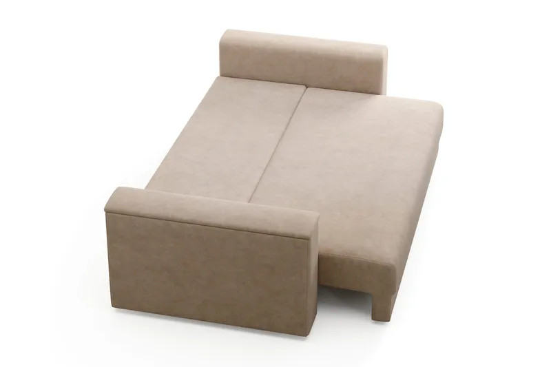 Bergen Extra Djup 3-sits Bäddsoffa med förvaring - Beige - Möbler - Vardagsrum - Bäddsoffor - 3-sits bäddsoffa