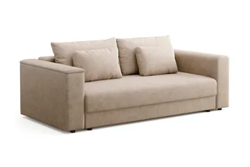 Bergen Extra Djup 3-sits Bäddsoffa med förvaring - Beige - Möbler - Vardagsrum - Bäddsoffor - 3-sits bäddsoffa