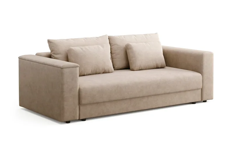 Bergen Extra Djup 3-sits Bäddsoffa med förvaring - Beige - Möbler - Vardagsrum - Bäddsoffor - 3-sits bäddsoffa