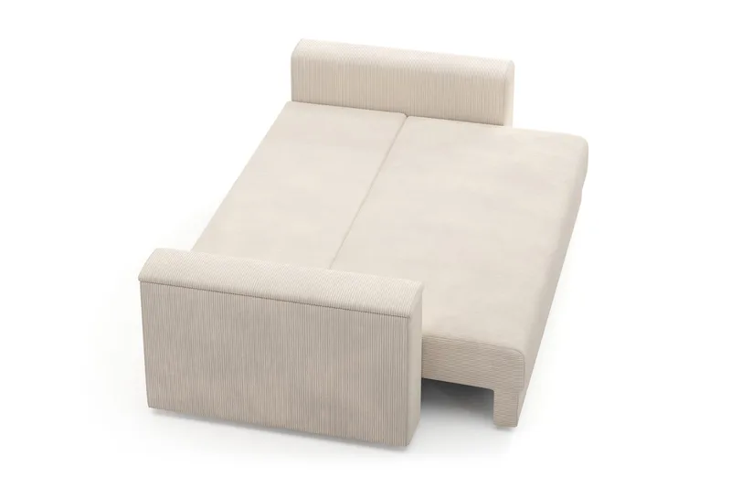 Bergen Extra Djup 3-sits Bäddsoffa med förvaring i manchester - Beige - Möbler - Vardagsrum - Bäddsoffor - 3-sits bäddsoffa