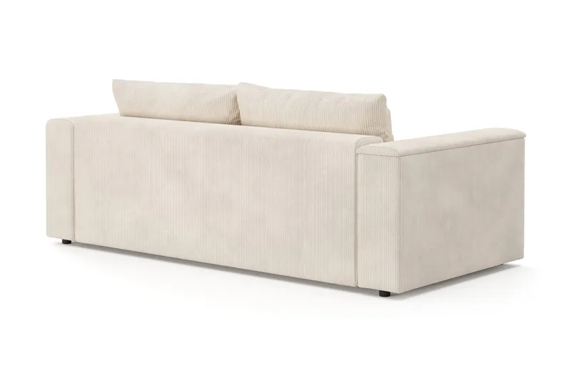 Bergen Extra Djup 3-sits Bäddsoffa med förvaring i manchester - Beige - Möbler - Vardagsrum - Bäddsoffor - 3-sits bäddsoffa