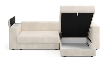 Bergen Extra Djup 3-sits Bäddsoffa med vändbar divan och förvaring i manchester - Beige - Möbler - Vardagsrum - Bäddsoffor