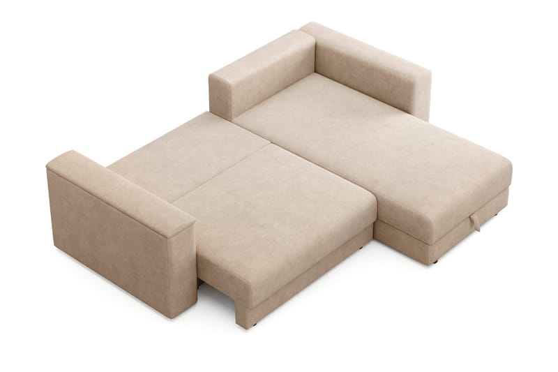Bergen Extra djup Framåtbäddad 3-sits Bäddsoffa med Divan och Bäddmadrass i Latex och Tvättbar klädsel - Beige Tyg - Möbler - Vardagsrum - Bäddsoffor - Bäddsoffa divan