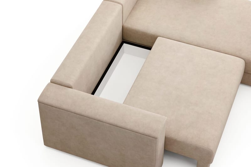 Bergen Extra djup Framåtbäddad 3-sits Bäddsoffa med Divan och Bäddmadrass i Latex och Tvättbar klädsel - Beige Tyg - Möbler - Vardagsrum - Bäddsoffor - Bäddsoffa divan