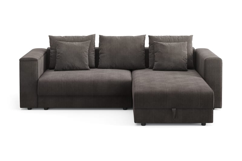 Bergen Extra djup Framåtbäddad 3-sits Bäddsoffa med Divan och Bäddmadrass i Latex och Tvättbar klädsel, Brun Manchester