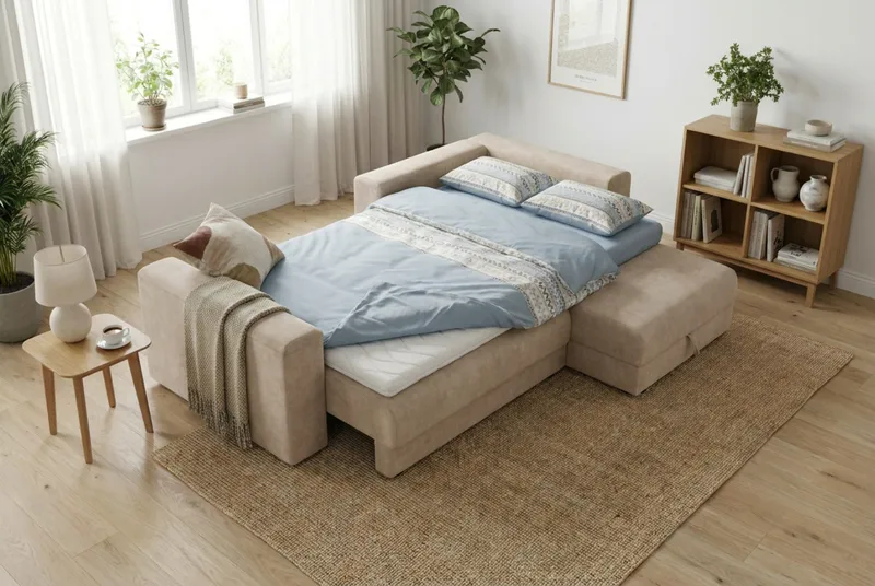 Bergen Extra djup Framåtbäddad 3-sits Bäddsoffa med Divan och Bäddmadrass i Latex och Tvättbar klädsel - Brun Tyg - Möbler - Vardagsrum - Bäddsoffor - Bäddsoffa divan