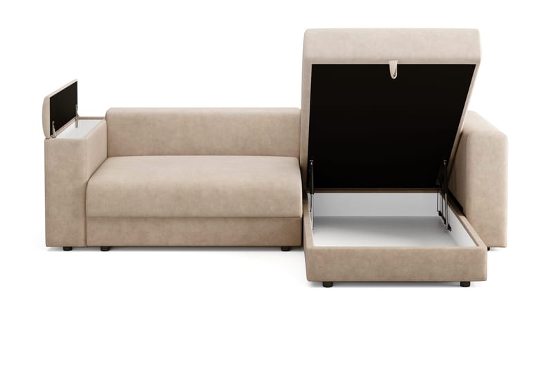 Bergen Extra djup Framåtbäddad 3-sits Bäddsoffa med Divan och Bäddmadrass i Latex och Tvättbar klädsel - Brun Tyg - Möbler - Vardagsrum - Bäddsoffor - Bäddsoffa divan
