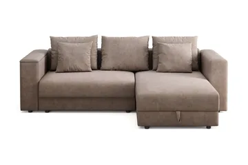 Bergen Extra djup Framåtbäddad 3-sits Bäddsoffa med Divan och Bäddmadrass i Latex och Tvättbar klädsel