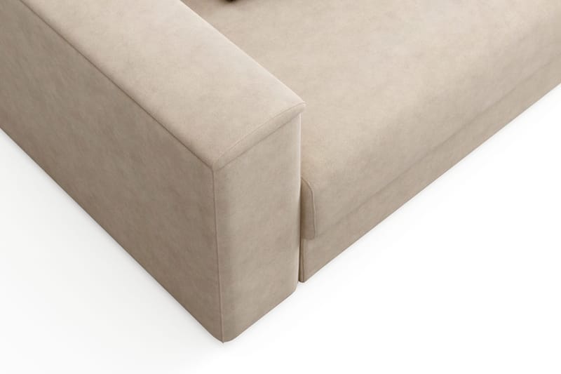 Bergen Extra djup Framåtbäddad 3-sits Bäddsoffa med Divan och Bäddmadrass i Latex och Tvättbar klädsel - Brun Tyg - Möbler - Vardagsrum - Bäddsoffor - Bäddsoffa divan