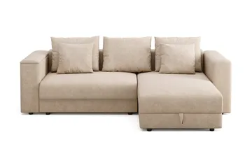 Bergen Extra djup Framåtbäddad 3-sits Bäddsoffa med Divan och Bäddmadrass i Latex och Tvättbar klädsel