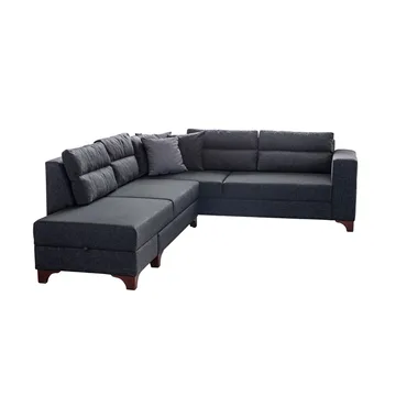 Bervik Hörnsoffa 230x90x150 cm - Antracitgrå - Möbler - Vardagsrum - Bäddsoffor - Hörnbäddsoffa