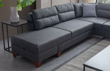 Bervik Hörnsoffa 230x90x150 cm - Antracitgrå - Möbler - Vardagsrum - Bäddsoffor - Hörnbäddsoffa