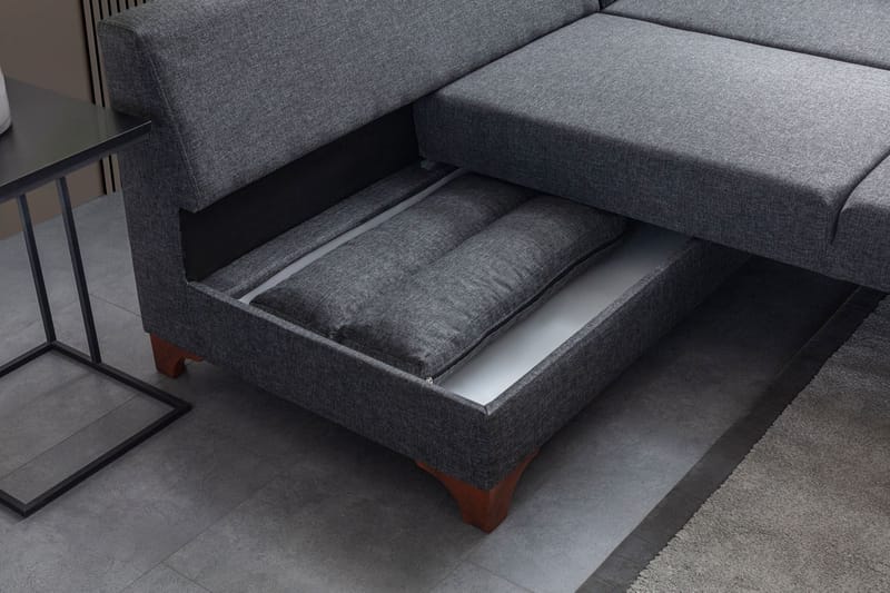 Bervik Hörnsoffa 230x90x150 cm - Antracitgrå - Möbler - Vardagsrum - Bäddsoffor - Hörnbäddsoffa
