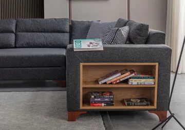 Bervik Hörnsoffa 230x90x150 cm - Antracitgrå - Möbler - Vardagsrum - Bäddsoffor - Hörnbäddsoffa
