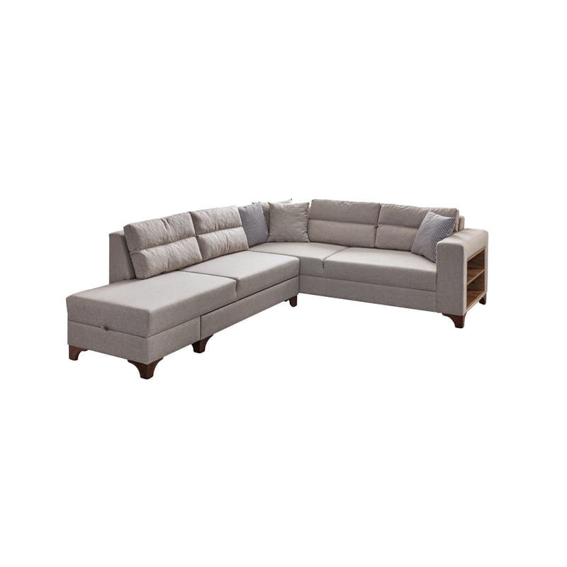 Bervik Hörnsoffa 230x90x150 cm - Kräm - Möbler - Vardagsrum - Bäddsoffor - Hörnbäddsoffa