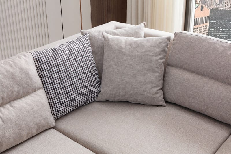 Bervik Hörnsoffa 230x90x150 cm - Kräm - Möbler - Vardagsrum - Bäddsoffor - Hörnbäddsoffa