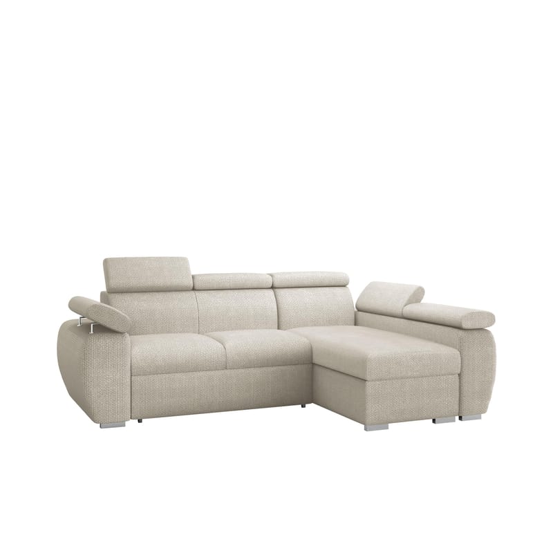 Binche 3-sits Bäddsoffa divan höger med förvaring, beige